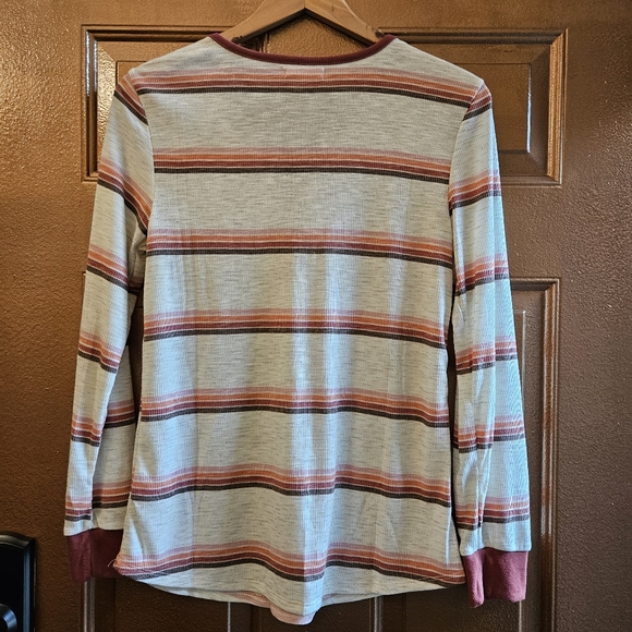 MAURICES Striped V-Neck Henley Women's sz L - Picture 5 of 8